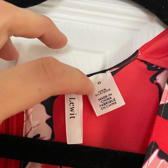 SOLD NWT Lewit Red Poppy Floral Kimono Dress Size 0 - Picture 6 of 8